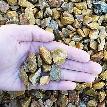 Amazon.co.jp: 砂利 黄色 庭 石 大粒 大きめ ガーデニング 砕石